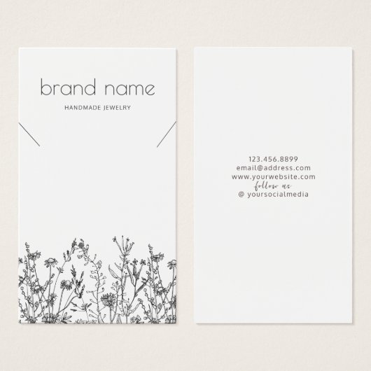 Rustic Wildflowers Necklace Display  (Devant & derrière)