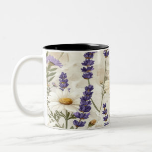 Rustic Wildflowers Pillow & Mug - Lavender Sage Fl