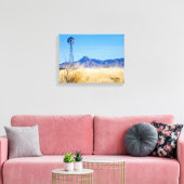 Rustic Windmill and Mountain Range Canvas Afdruk (Insitu (Woonkamer))