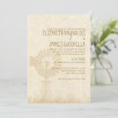 Rustic Windmill Wedding Invitations Kaart (Staand voorkant)