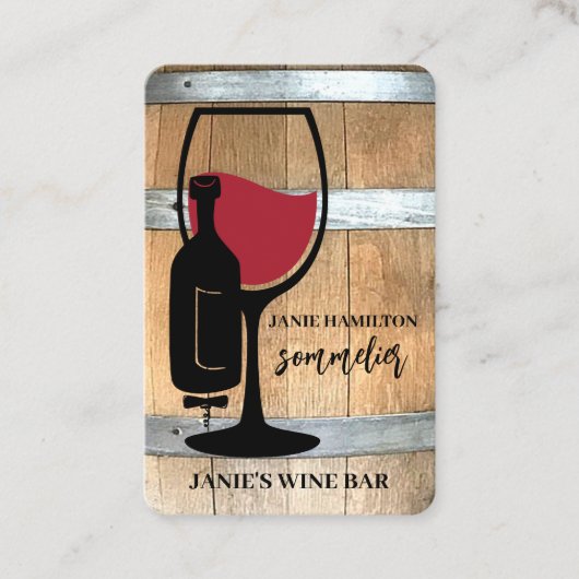 Rustic Wine Bar Winery QR Code Carte de visite (Devant)