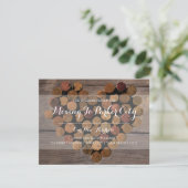 Rustic Wine Cork Heart - Verplaatsende Aankondigin Aankondiging (Staand voorkant)