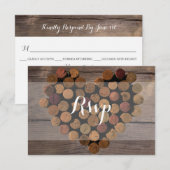 Rustic Wine Cork RSVP en menukaart (Voorkant / Achterkant)
