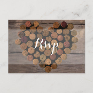 Rustic Wine Cork RSVP en menukaart Kaartje