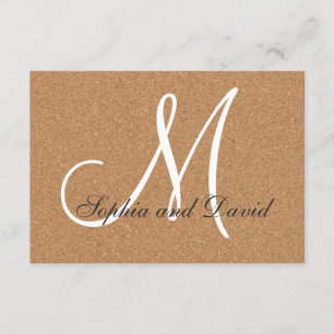 Rustic Wine Cork Wedding Monogram RSVP