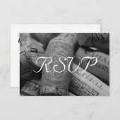 Rustic Wine Cork Wedding RSVP met 3 entree (Voorkant / Achterkant)