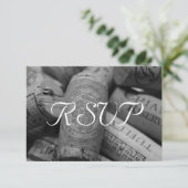 Rustic Wine Cork Wedding RSVP met 3 entree Kaartje (Staand voorkant)