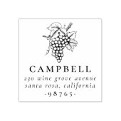 Rustic Wine Grapes Familienaam Return Address Rubberstempel (Afrduk)