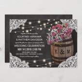 Rustic Winery Faire-part de mariage | Lumières de (Devant / Derrière)