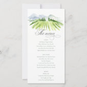 Rustic Winery Vineyard Mountain Wedding Menu Card (Voorkant)