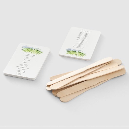 Rustic Winery Vineyard Mountain Wedding Programme Handwaaier (Niet-gemonteerd)