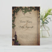 Rustic Winery Vineyard Wedding Invitation Kaart (Staand voorkant)