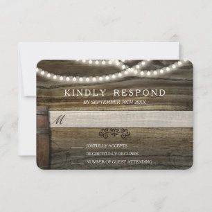 Rustic Winery Wedding RSVP Kaartje