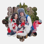 Rustic Winter Barn  Red Farmhouse Truck Ornament Kaart (Achterkant)