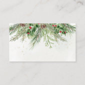 Rustic Winter Berries Pine Cone Greenery Wedding Informatiekaartje (Achterkant)