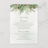 Rustic Winter Berries Pine Cone Greenery Wedding Informatiekaartje (Voorkant)