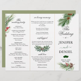 Rustic Winter Berry Pine Greenery Wedding