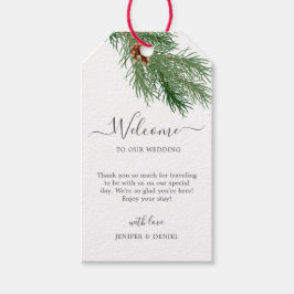 Rustic Winter Berry Pine Greenery Wedding Cadeaulabel