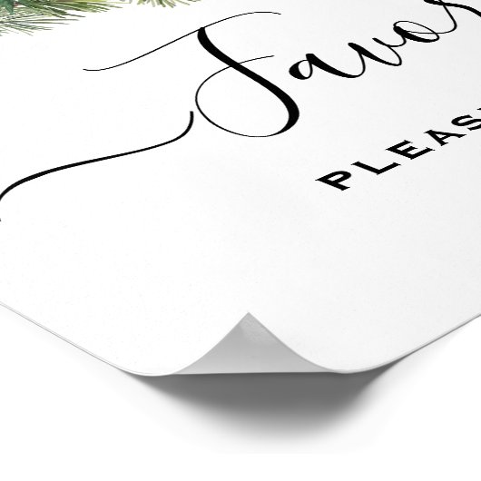 Rustic Winter Berry Pine Greenery Wedding Poster (Hoek)