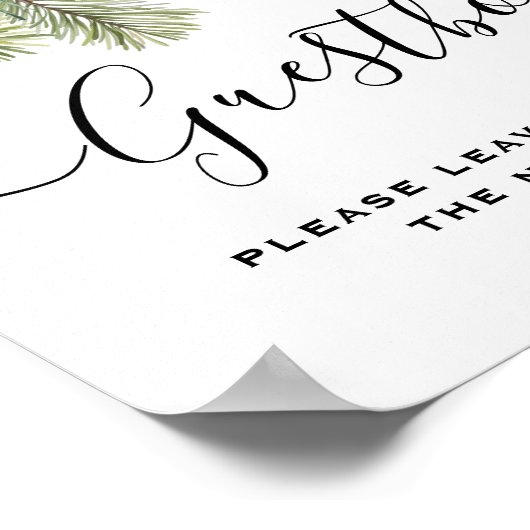 Rustic Winter Berry Pine Greenery Wedding Poster (Hoek)