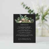 Rustic Winter Botanical Wedding Enclosure Card Informatiekaartje (Staand voorkant)