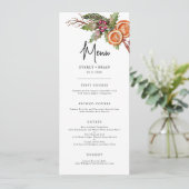 Rustic Winter Botanical Wedding Menu (Staand voorkant)