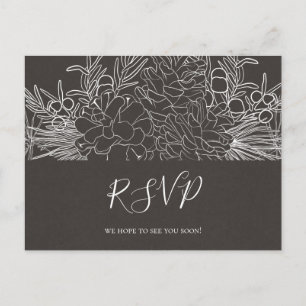 Rustic Winter Briefkaart met een kabelweddenscha