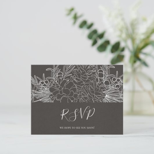 Rustic Winter | Briefkaart met een kabelweddenscha (Staand voorkant)