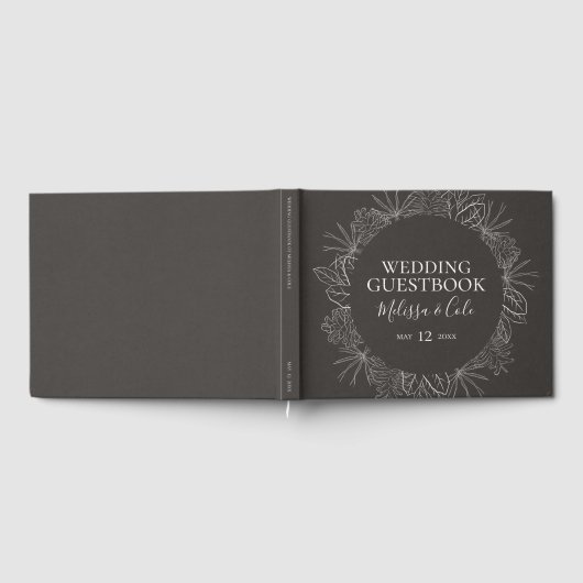 Rustic Winter | Charcoal Wedding Guest Book Gastenboek (Volledig)
