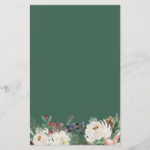 Rustic Winter Floral Berries Wedding Dinner Menu (Achterkant)