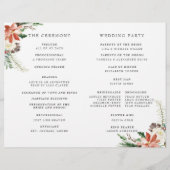 Rustic Winter Floral Folded Wedding Programme (Achterkant)