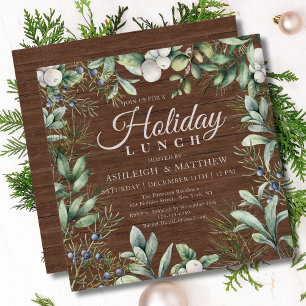 Rustic Winter Floral Kerstfeestdag Kaart