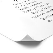 Rustic Winter Floral | Weddentafelzitplaatsen Poster (Hoek)