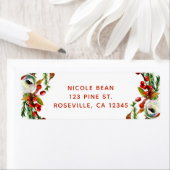 Rustic Winter Floral Wreath Modern Etiket (Insitu)