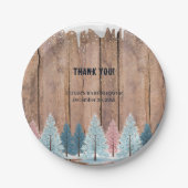 Rustic Winter Forest Pine Trees Baby shower Papieren Bordje (Voorkant)