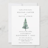 Rustic Winter Forest Pine Wedding Kaart (Voorkant)