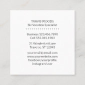 Rustic Winter Forest Quote reisagent Vierkante Visitekaartje (Achterkant)