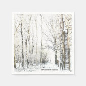 Rustic winter forest trees family name servet (Voorkant)