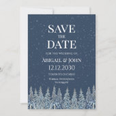 Rustic Winter Forest Wedding Save the Date Card (Devant)