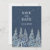 Rustic Winter Forest Wedding Save the Date Card (Dos)