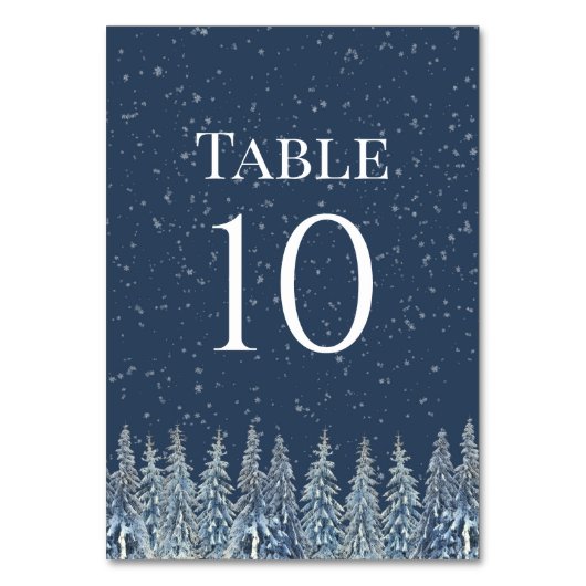 Rustic Winter Forest Wedding Table Number Cards Kaart (Voorkant)
