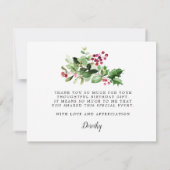 Rustic Winter Greenery 80th Birthday Bedankkaart (Achterkant)