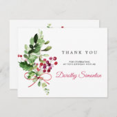 Rustic Winter Greenery 90th Birthday Bedankkaart (Voorkant / Achterkant)