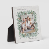 Rustic Winter Greenery Holiday Foto Wreath Fotoplaat (Voorkant)