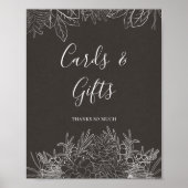 Rustic Winter | Houtskool Kaarten en Cadeaus Bord Poster (Voorkant)