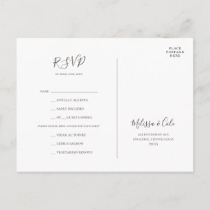 Rustic Winter Keuze uit grijs menu RSVP-kaart