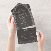 Rustic Winter | Koolstof afdichting en verzending All In One Uitnodiging (Afscheurbaar)
