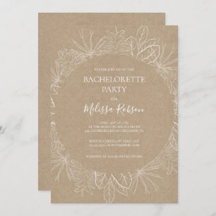 Rustic Winter   Kraft Bachelorette Party Kaart
