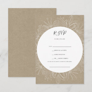 Rustic Winter   Kraft Song Request RSVP Card Kaartje