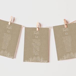 Rustic Winter Kraft Table Number Seating Chart